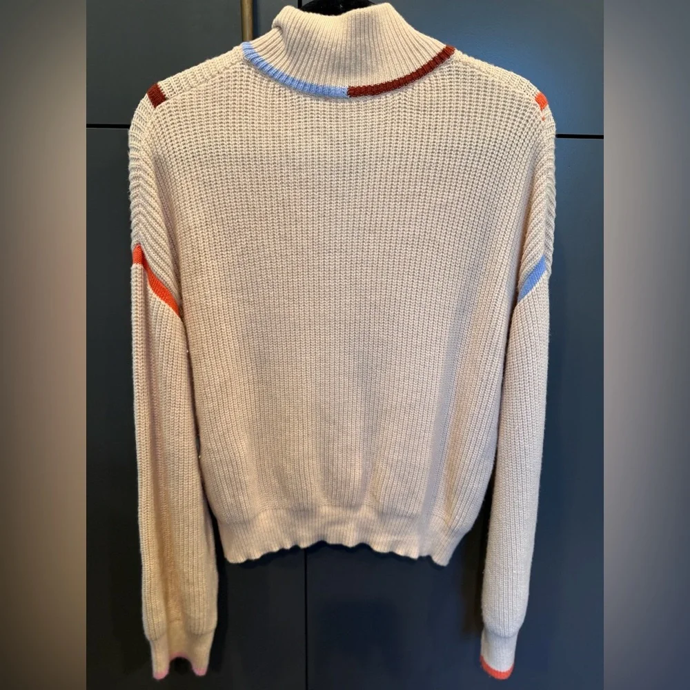THML Colorblock Quarter Zip Knit Sweater | Size L - Picture 3 of 4